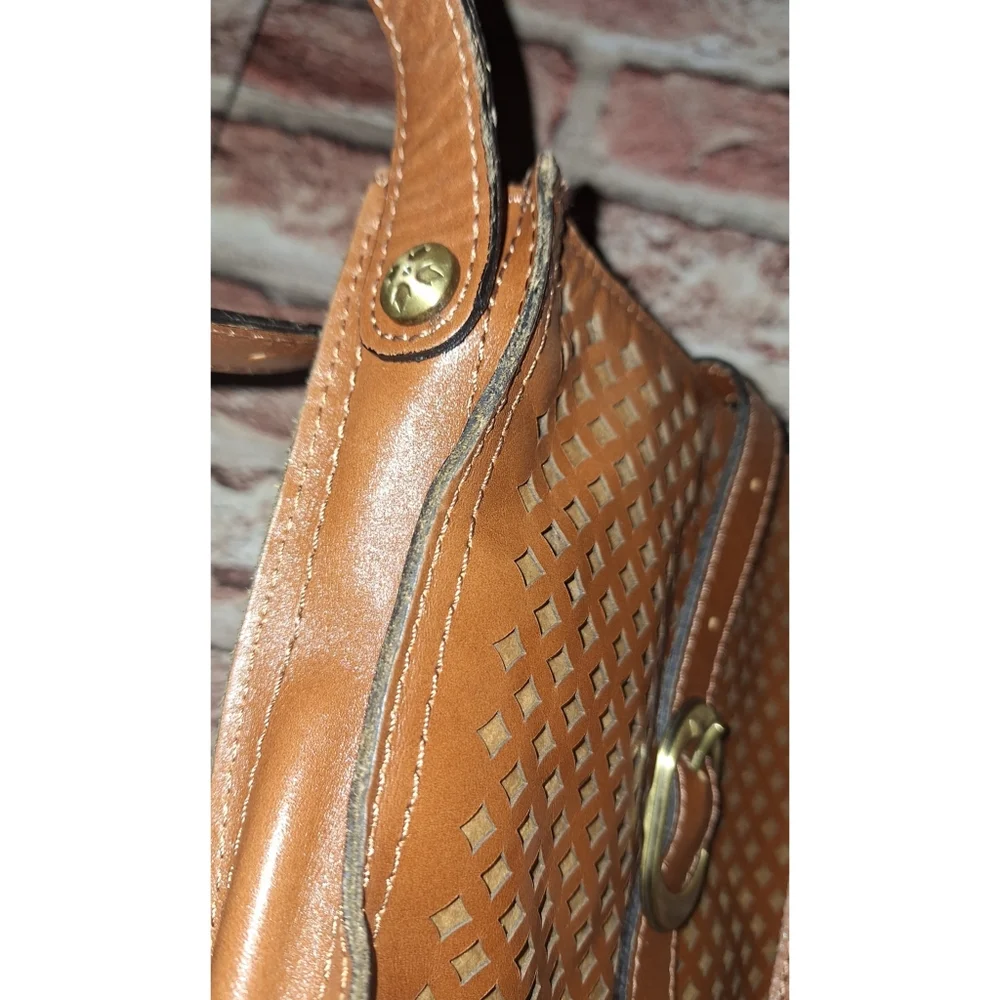 Patricia Nash Venezia Pouch Crossbody - Slim Lattice Cut Out Leather - Picture 8 of 14